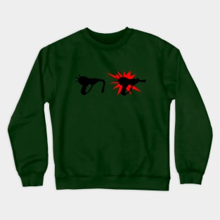 Zombie Pack-a-Punched Ray Gun on Lime Green Crewneck Sweatshirt